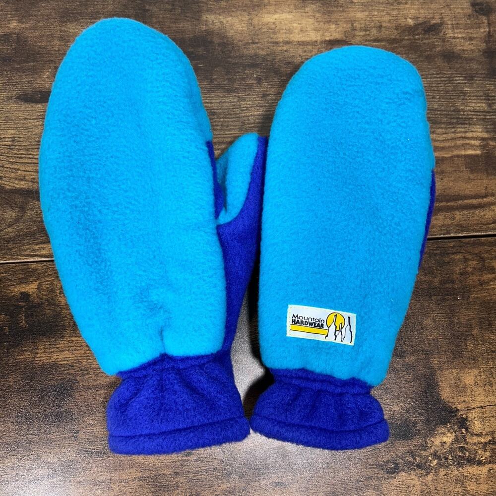 Vintage Y2K Mountain Hardwear Fleece Mittens 90s Adult Size THICK
